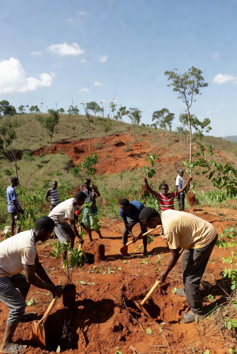 Children with clean water